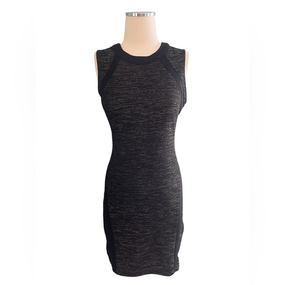 Collective Concepts Black Gold Fleck Bodycon Mini Dress Sz S/M - Picture 3 of 13